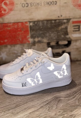 NIKE CUSTOM AIR FORCE 1- REFLECTIVE BUTTERFLY (PERSONALISED)