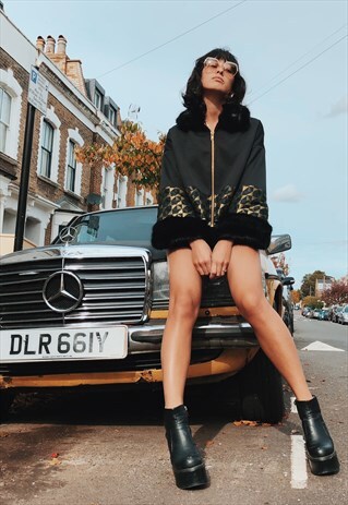 GOLD METALLIC WOVEN JACKET WITH FAUX FUR