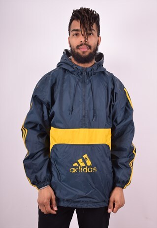 ADIDAS MENS VINTAGE PULLOVER JACKET LARGE MULTI 90'S