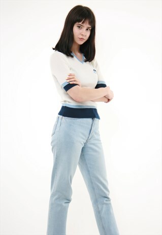 90S VINTAGE POLO SHORT SLEEVED CROP TOP 493