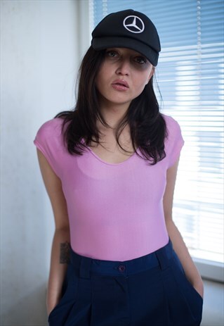 VINTAGE 80'S PASTEL PINK/LILAC SHORT SLEEVED BODYSUIT
