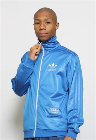 VINTAGE ADIDAS ORIGINALS BLUE TRACK JACKET