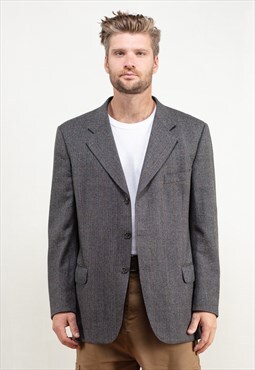 Vintage 90's Grey Wool Blazer