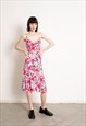 VINTAGE Y2K FLORAL HAWAIIAN SLIP DRESS