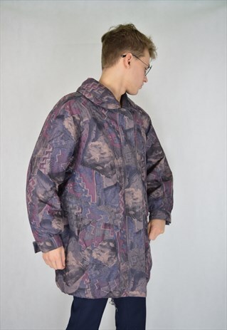 VINTAGE MULTICOLOUR GRAPHIC OVERSIZE PUFFER JACKET