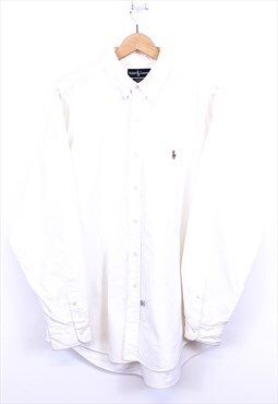 Vintage Ralph Lauren Shirt White With Classic Horse Logo