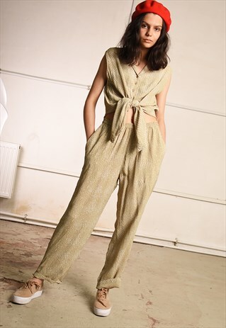 VINTAGE 90'S RETRO PARIS CHIC FESTIVAL CO-ORD TWO PIECE