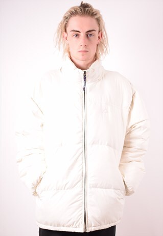 KAPPA MENS VINTAGE PADDED JACKET XL WHITE 90S