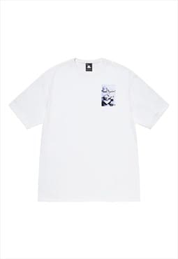 Oversized short sleeved t-shirt in white