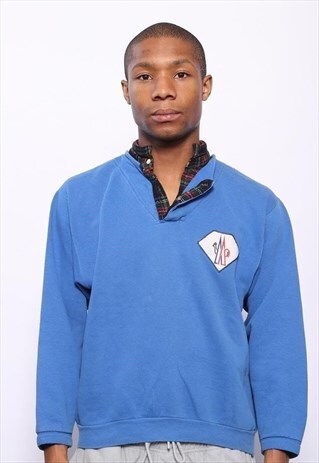 VINTAGE MONCLER LOGO SWEATSHIRT BLUE