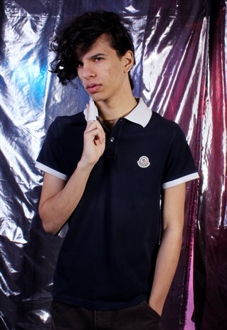 VINTAGE MONCLER NAVY POLO SHIRT