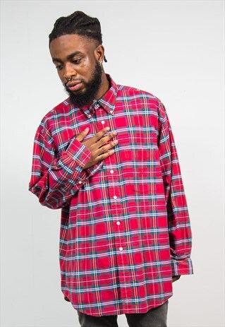 NAUTICA RED TARTAN CHECK SHIRT
