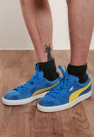 PUMA BLUE SUEDE TRAINERS - UK9