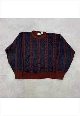 Vintage abstract knitted jumper Men's L