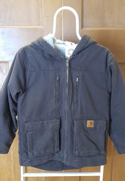 Vintage Carhartt jacket fleece lined brown grey