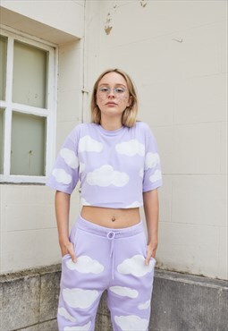 Lilac Sky and clouds oversized t-shirt