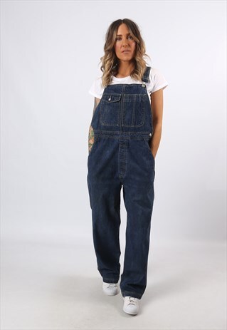 DENIM DUNGAREES WIDE TAPERED LEG TALL LENGTH UK 18 (H8AC)