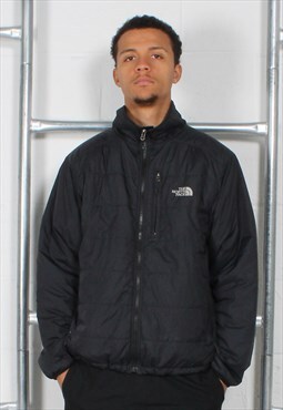 Vintage The North Face Puffer Jacket Black with Logo Large