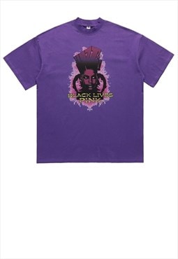 Black lives t-shirt vintage poster tee 90s raver top purple