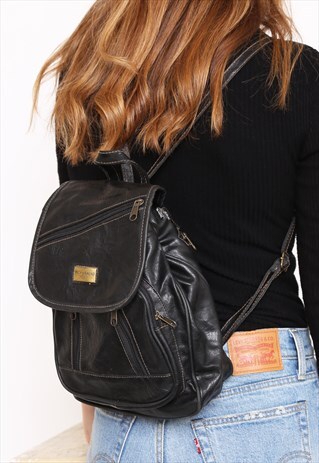 VINTAGE 90S BLACK FESTIVAL RUCKSACK BACKPACK