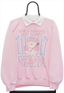 Vintage 90s Mama Bear Graphic Pink Sweatshirt Womens