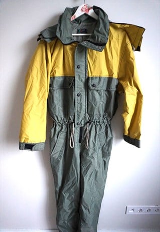 Vintage Onepiece Skiing Ski Suit Overall Jumpsuit Jacket