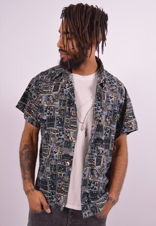 VINTAGE SHIRT CRAZY PRINT GREEN