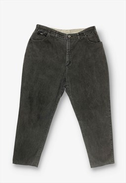 Vintage 80s Lee Elastic Waist Raw Hem Mom Jeans W38 BV19248
