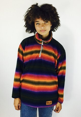 MULTI COLOUR WAVY PULLOVER TEDDY BEAR FLEECE