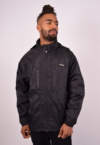 VINTAGE FILA RAIN JACKET BLACK