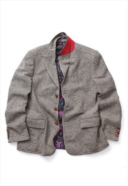 DOLCE & GABBANA Blazer Jacket Coat Tweed Grey 