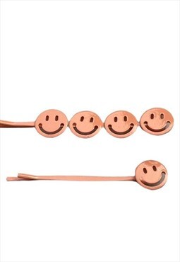 Duo Hair Slide Pack Pink Hair Clips Smiley Faces Festival 
