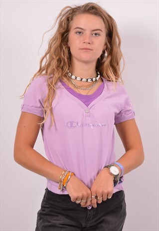 VINTAGE CHAMPION T-SHIRT TOP PURPLE