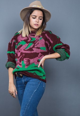 VINTAGE 80S CLASSIC KNITWEAR JUMPER / S1753