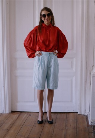 VINTAGE 80'S BRIGHT BLUE SHORTS