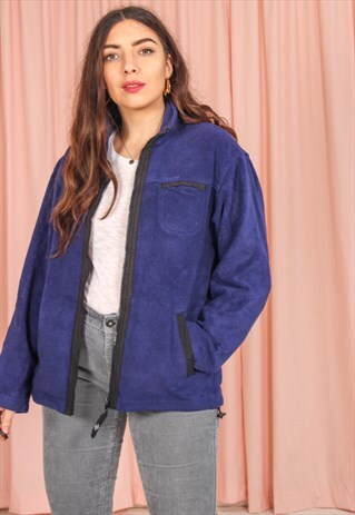 VINTAGE 90S FLEECE JACKET IN BLUE