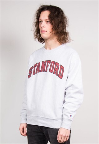 90'S VINTAGE LIGHT GREY CHAMPION STANDFORD SWEATSHIRT