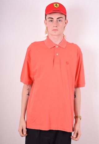 SERGIO TACCHINI MENS VINTAGE POLO SHIRT LARGE RED 90S