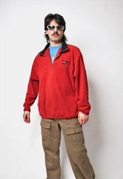 Vintage Reebok ski fleece in red warm jacket jumper 90s
