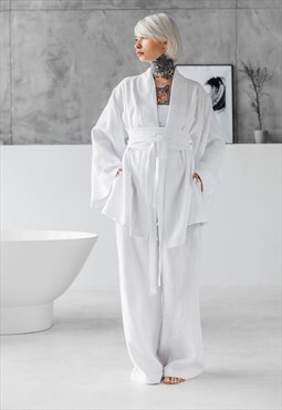 White short women kimono amai