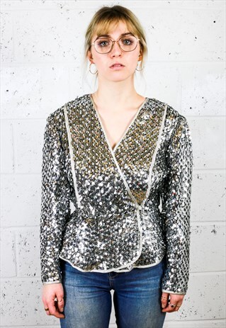 SILVER SEQUIN PARTY JACKET