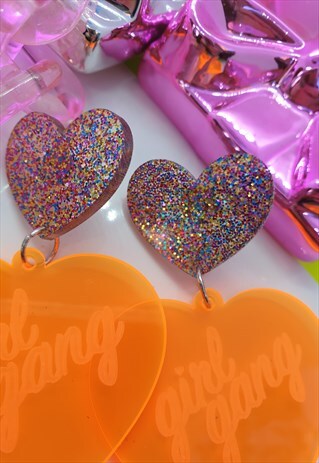 NEON HEART ACRYLIC EARRINGS
