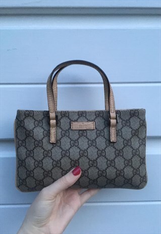WOMENS GUCCI HANDBAG BEIGE MONOGRAM PRINT BAG PURSE