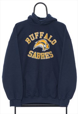 Vintage Buffalo Sabres Graphic Navy Hoodie Womens
