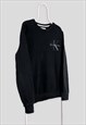 CALVIN KLEIN JEANS BLACK SWEATSHIRT SPELL OUT PULLOVER LARGE