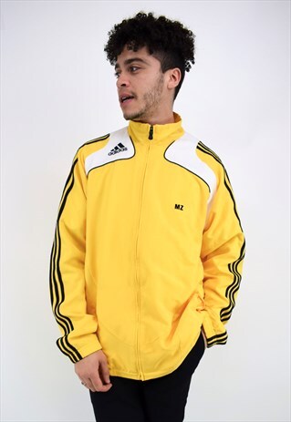 VINTAGE 90'S ADIDAS YELLOW WHITE & BLACK JACKET