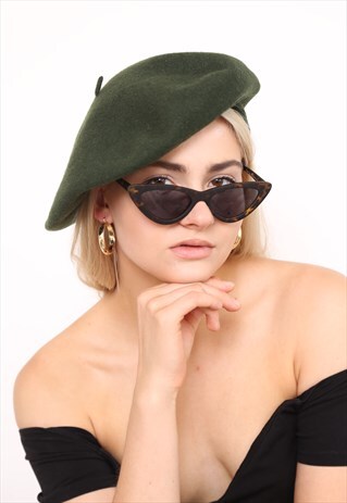 VINTAGE KANGOL GREEN WOOL BERET