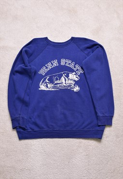 Vintage 80s Penn State Navy Print Sweater