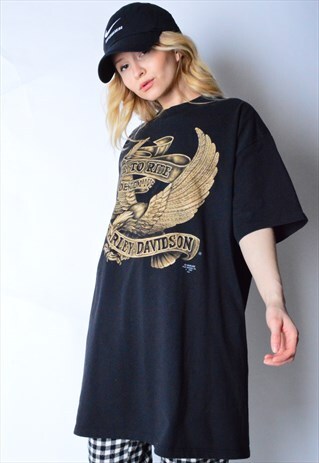 VINTAGE 90S BLACK HARLEY DAVIDSON T-SHIRT