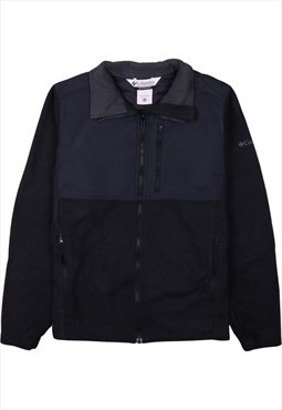 Vintage 90's Columbia Fleece Jumper Full Zip Up Black Medium